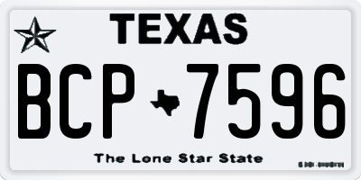 TX license plate BCP7596