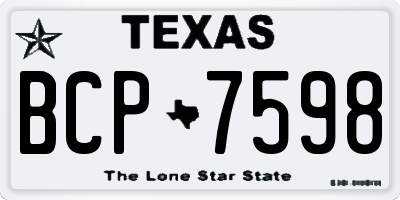 TX license plate BCP7598