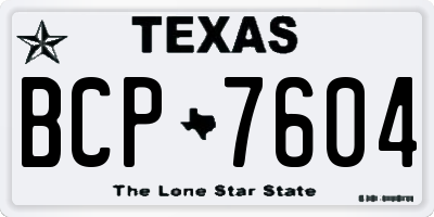 TX license plate BCP7604