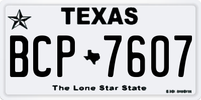 TX license plate BCP7607
