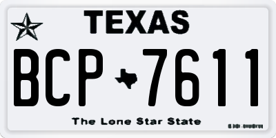 TX license plate BCP7611