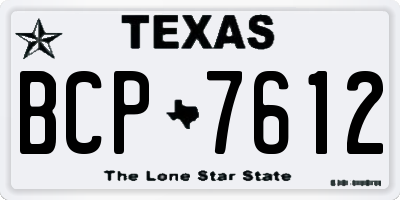 TX license plate BCP7612