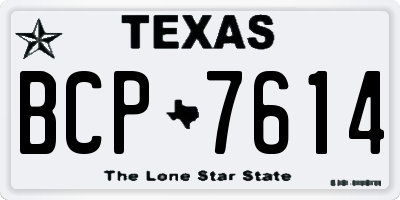 TX license plate BCP7614
