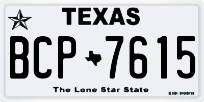 TX license plate BCP7615