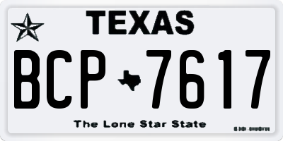 TX license plate BCP7617