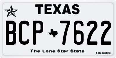 TX license plate BCP7622