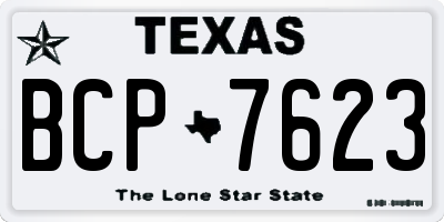 TX license plate BCP7623