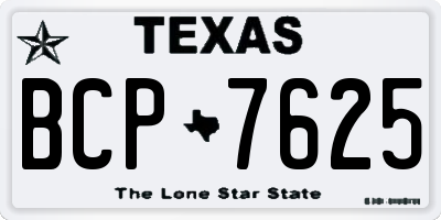 TX license plate BCP7625