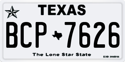 TX license plate BCP7626