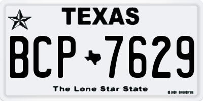 TX license plate BCP7629