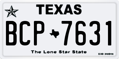 TX license plate BCP7631