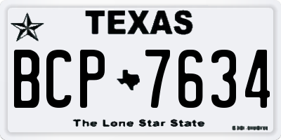 TX license plate BCP7634