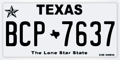 TX license plate BCP7637
