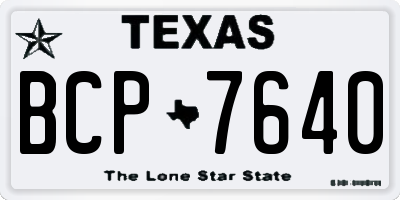 TX license plate BCP7640