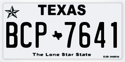 TX license plate BCP7641