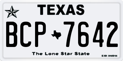 TX license plate BCP7642