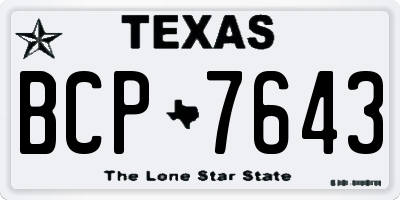TX license plate BCP7643