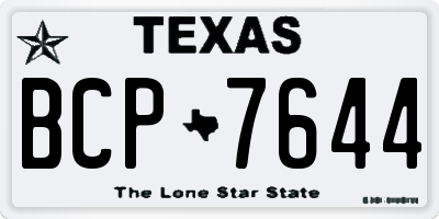 TX license plate BCP7644