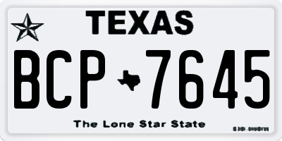 TX license plate BCP7645