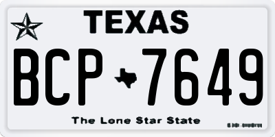 TX license plate BCP7649