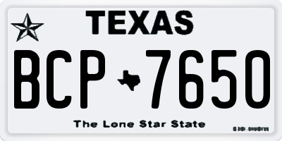 TX license plate BCP7650