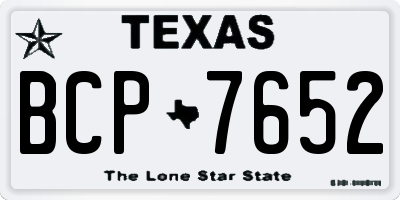 TX license plate BCP7652
