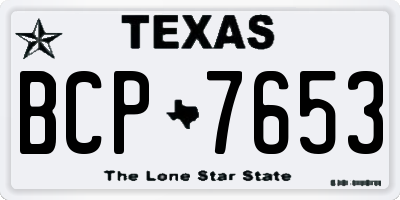 TX license plate BCP7653
