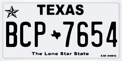 TX license plate BCP7654
