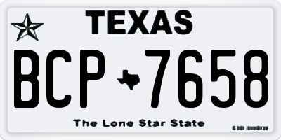 TX license plate BCP7658