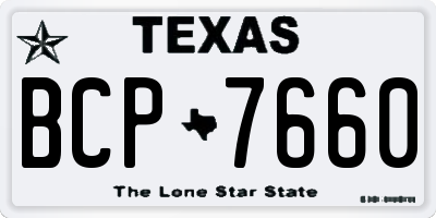 TX license plate BCP7660