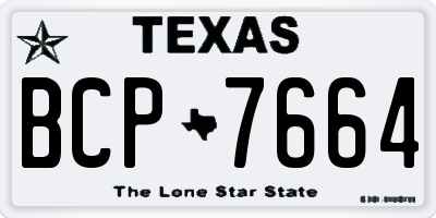 TX license plate BCP7664