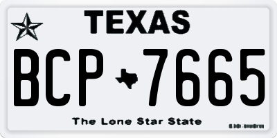 TX license plate BCP7665