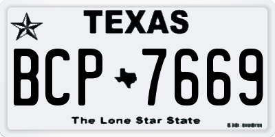 TX license plate BCP7669