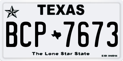 TX license plate BCP7673