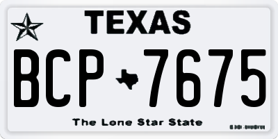 TX license plate BCP7675