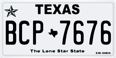 TX license plate BCP7676