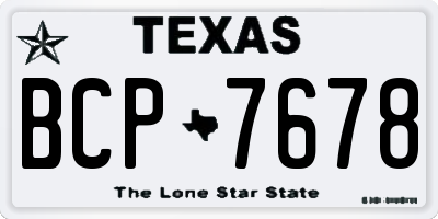 TX license plate BCP7678