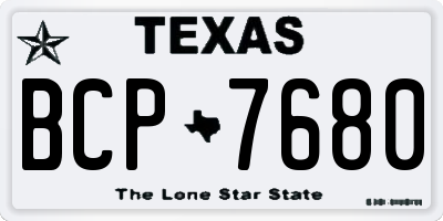 TX license plate BCP7680