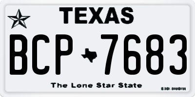 TX license plate BCP7683