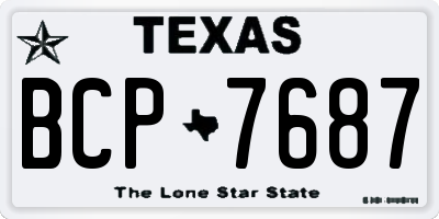 TX license plate BCP7687