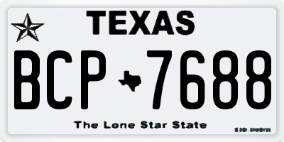 TX license plate BCP7688