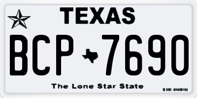 TX license plate BCP7690