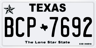 TX license plate BCP7692