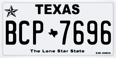 TX license plate BCP7696