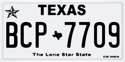 TX license plate BCP7709