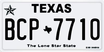 TX license plate BCP7710