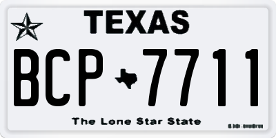 TX license plate BCP7711