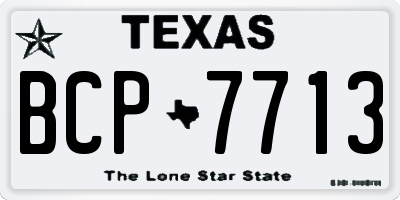TX license plate BCP7713