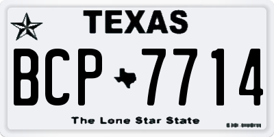TX license plate BCP7714