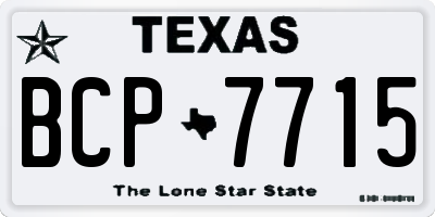 TX license plate BCP7715
